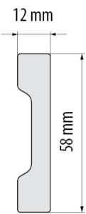 Listwa podłogowa przypodłogowa XPS wodoodporna 12x58x2000 - obrazek 2