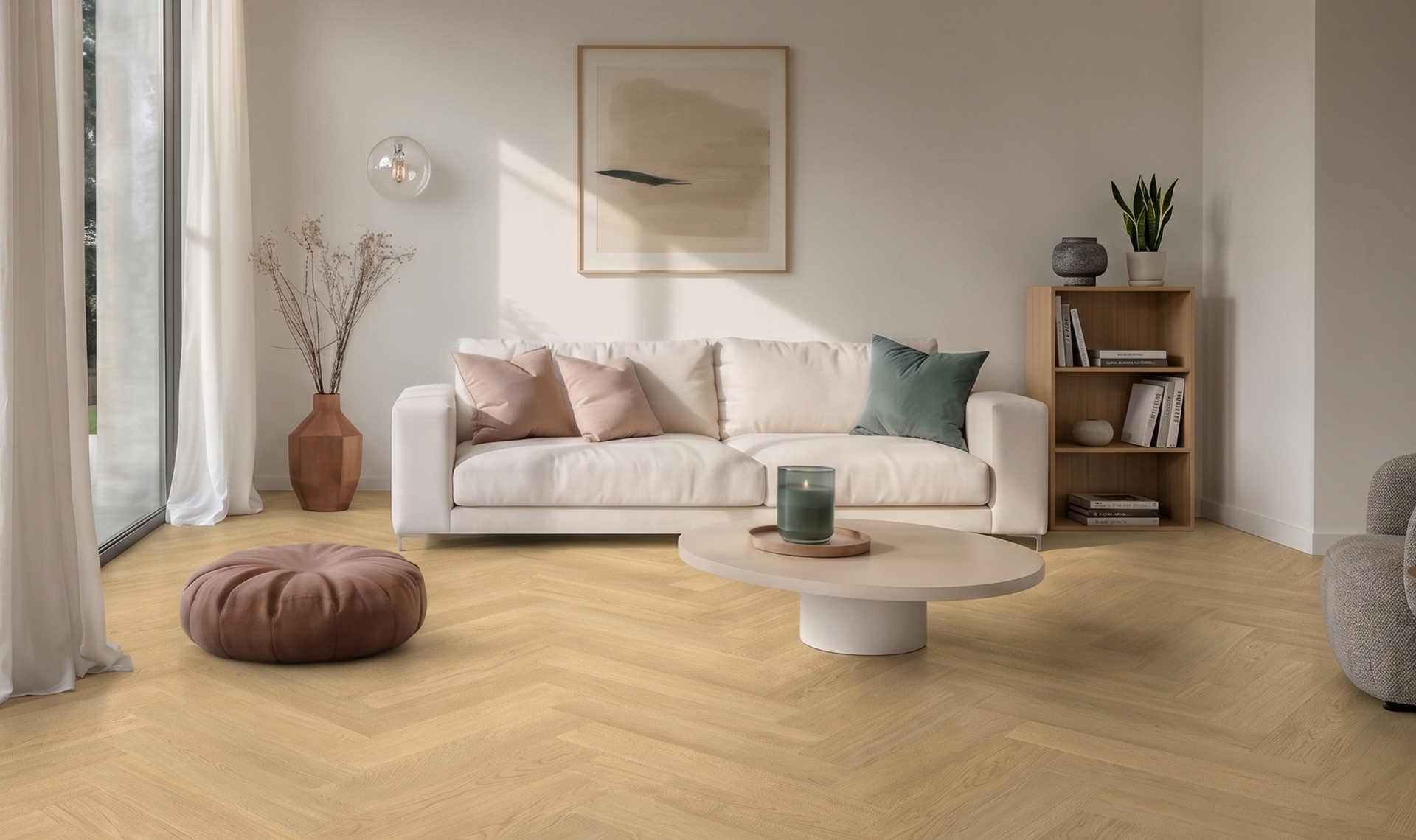 Panele podłogowe Querra Herringbone Dąb Hygge - obrazek 3